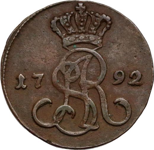 Anverso 1 grosz 1792 EB - valor de la moneda  - Polonia, Estanislao II Poniatowski