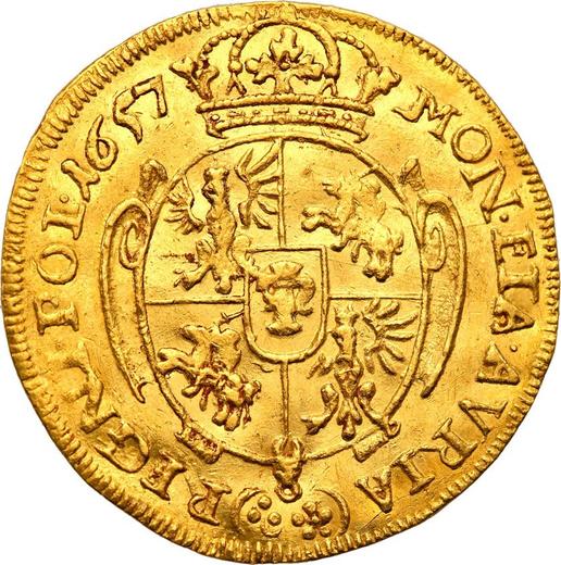 Reverso 2 ducados 1657 IT Rosetas - valor de la moneda de oro - Polonia, Juan II Casimiro