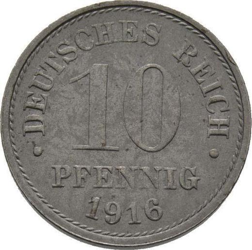 Anverso 10 Pfennige 1916 G "Tipo 1916-1922" - valor de la moneda  - Alemania, Imperio alemán