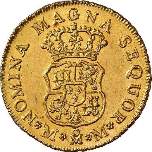 Реверс монеты - 2 эскудо 1756 года Mo MM - цена золотой монеты - Мексика, Фердинанд VI