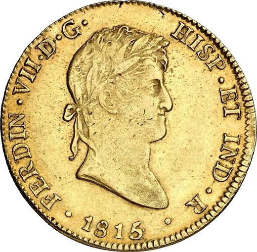 Аверс монеты - 8 эскудо 1815 года Mo HJ - цена золотой монеты - Мексика, Фердинанд VII