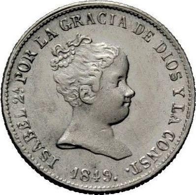 Аверс монеты - 1 реал 1849 года M CL - цена серебряной монеты - Испания, Изабелла II