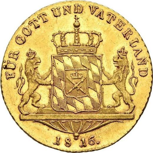 Rewers monety - Dukat 1816 - cena złotej monety - Bawaria, Maksymilian I