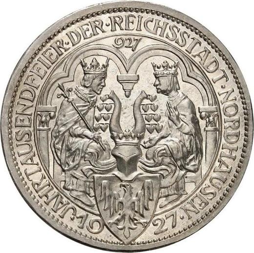 Obverse 3 Reichsmark 1927 A "Nordhausen" - Germany, Weimar Republic