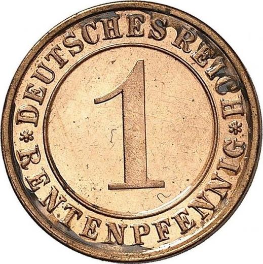 Аверс монеты - 1 рентенпфенниг 1924 года E - цена  монеты - Германия, Bеймарская республика