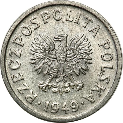 Аверс монеты - Пробные 20 грошей 1949 года Алюминий - цена  монеты - Польша, Народная Республика