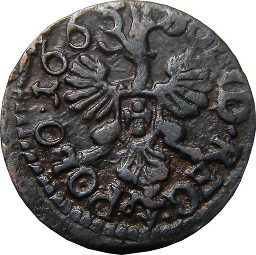 Реверс монеты - Шеляг 1665 года TLB "Боратинка коронная" - цена  монеты - Польша, Ян II Казимир