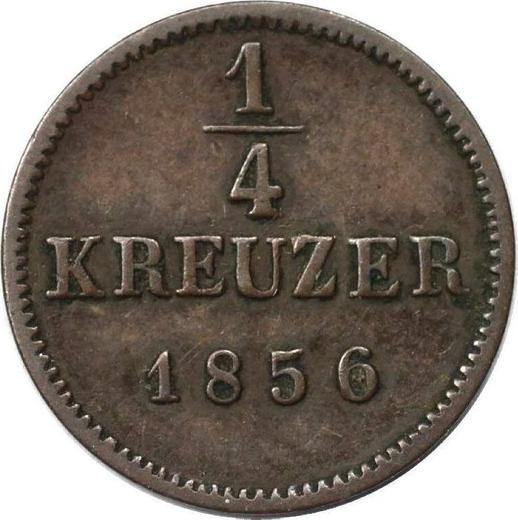 Реверс монеты - 1/4 крейцера 1856 года - цена  монеты - Вюртемберг, Вильгельм I