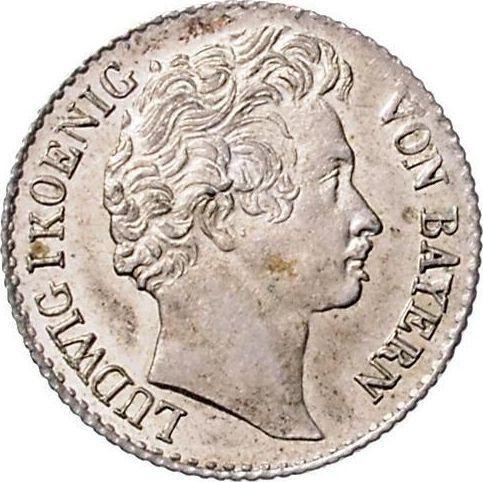 Awers monety - 3 krajcary 1835 - cena srebrnej monety - Bawaria, Ludwik I