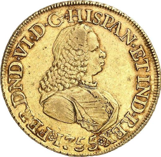 Аверс монеты - 8 эскудо 1755 года NR S "Тип 1755-1760" - цена золотой монеты - Колумбия, Фердинанд VI