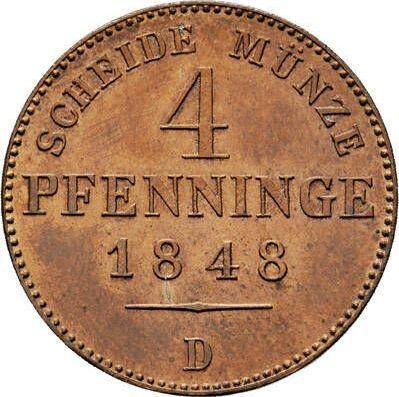 Rewers monety - 4 fenigi 1848 D - cena  monety - Prusy, Fryderyk Wilhelm IV