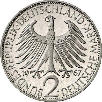 Реверс монеты - 2 марки 1967 года J "Планк" - цена  монеты - Германия, ФРГ