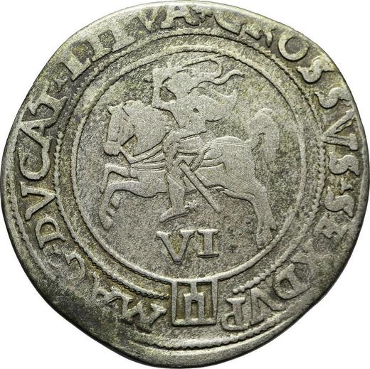 Реверс монеты - Шестак (6 грошей) 1562 года "Литва" - цена серебряной монеты - Польша, Сигизмунд II Август