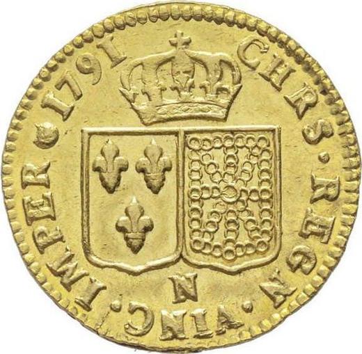 Rewers monety - Louis d'or 1791 N Montpellier - cena złotej monety - Francja, Ludwik XVI