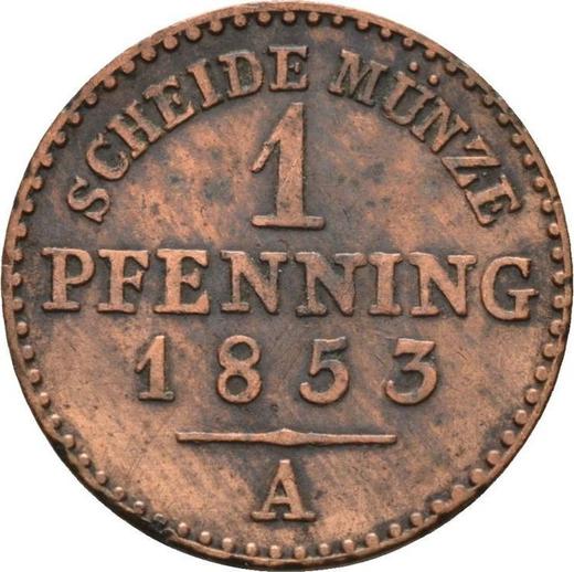 Реверс монеты - 1 пфенниг 1853 года A - цена  монеты - Пруссия, Фридрих Вильгельм IV
