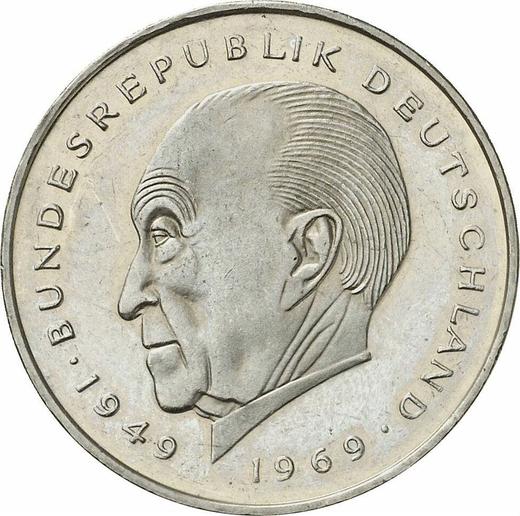 Аверс монеты - 2 марки 1984 года F "Аденауэр" - цена  монеты - Германия, ФРГ