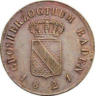 Аверс монеты - 1/2 крейцера 1821 года - цена  монеты - Баден, Людвиг I