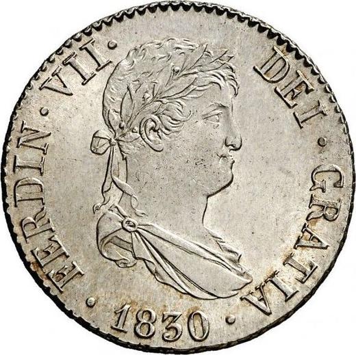 Аверс монеты - 2 реала 1830 года M AJ - цена серебряной монеты - Испания, Фердинанд VII