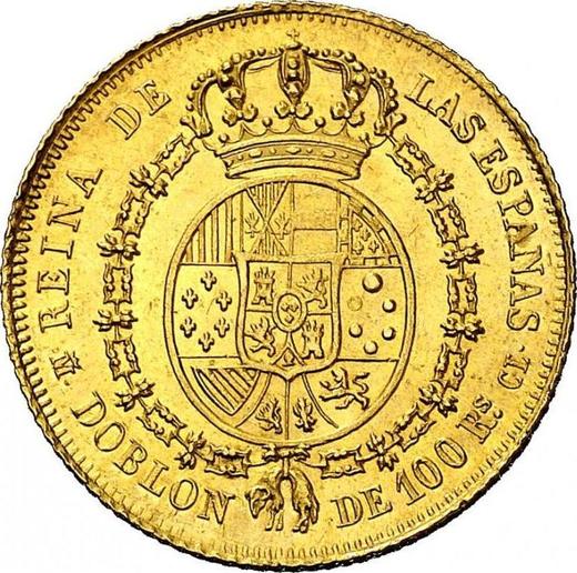 Reverso 100 reales 1851 M CL "Tipo 1850-1851" - valor de la moneda de oro - España, Isabel II