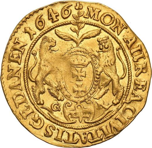 Rewers monety - Dukat 1646 GR "Gdańsk" - cena złotej monety - Polska, Władysław IV