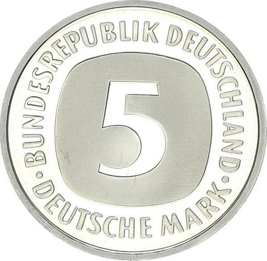 Anverso 5 marcos 1991 A - valor de la moneda  - Alemania, RFA