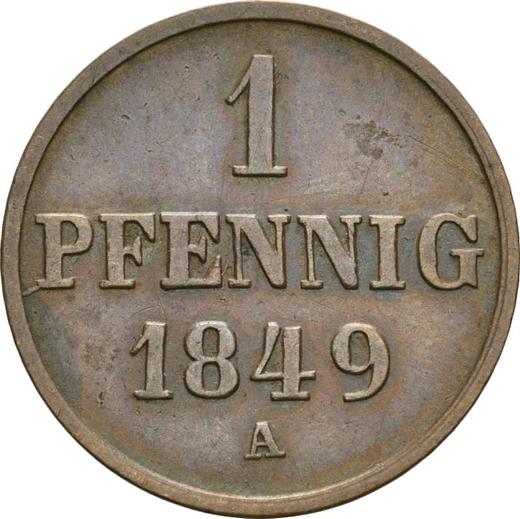 Reverso 1 Pfennig 1849 A - valor de la moneda  - Hannover, Ernesto Augusto 