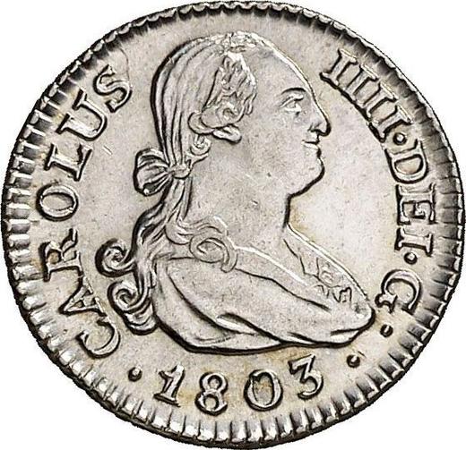 Awers monety - 1/2 reala 1803 M FA - cena srebrnej monety - Hiszpania, Karol IV