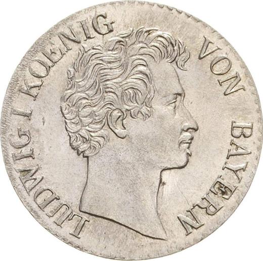 Anverso 6 Kreuzers 1833 - valor de la moneda de plata - Baviera, Luis I
