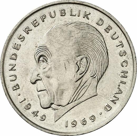 Аверс монеты - 2 марки 1979 года D "Аденауэр" - цена  монеты - Германия, ФРГ
