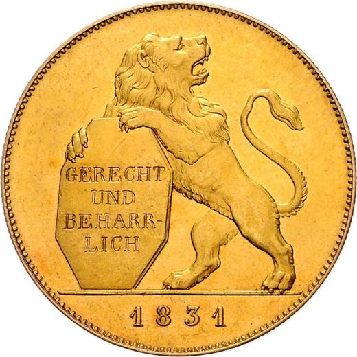 Rewers monety - Talar 1831 "Otwarcie legislatury" Złoto - cena złotej monety - Bawaria, Ludwik I
