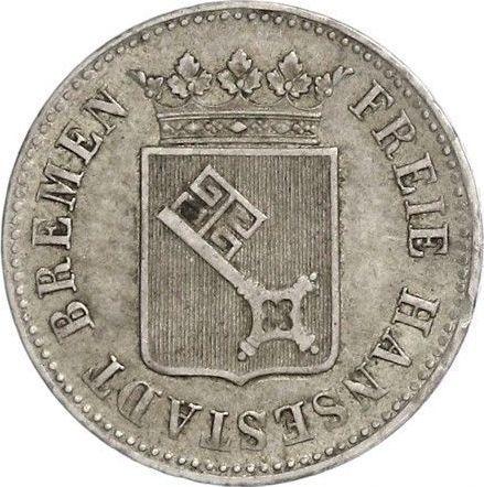 Avers 12 Grote 1846 - Silbermünze Wert - Bremen, Freie Hansestadt