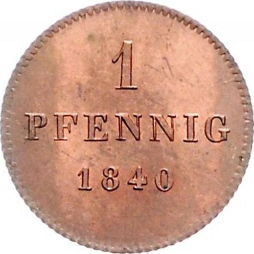 Reverso 1 Pfennig 1840 - valor de la moneda  - Baviera, Luis I