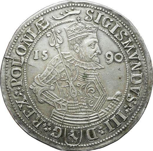 Аверс монеты - Талер 1590 года Копия Майнерта - цена серебряной монеты - Польша, Сигизмунд III Ваза