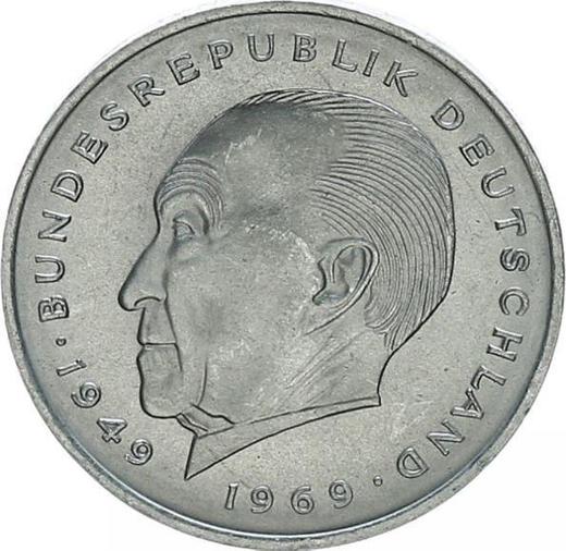 Аверс монеты - 2 марки 1969 года J "Аденауэр" - цена  монеты - Германия, ФРГ