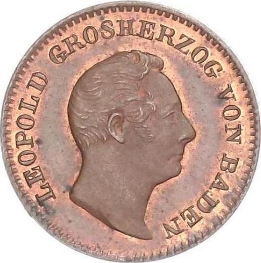 Anverso Medio kreuzer 1842 - valor de la moneda  - Baden, Leopoldo I de Baden
