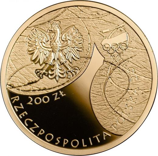 Anverso 200 eslotis 2014 MW "Selección polaca en los Juegos Olímpicos de Sochi 2014" - valor de la moneda de oro - Polonia, República moderna