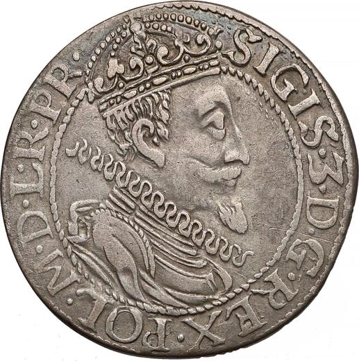 Аверс монеты - Орт (18 грошей) 1610 года "Гданьск" - цена серебряной монеты - Польша, Сигизмунд III Ваза
