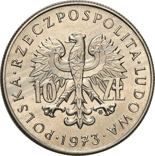 Obverse Pattern 10 Zlotych 1973 MW "200 years of the National Education Commission" Nickel -  Coin Value - Poland, Peoples Republic