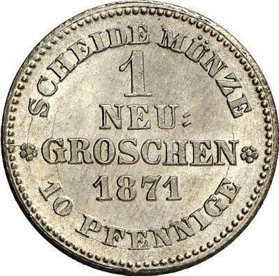 Реверс монеты - 1 новый грош 1871 года B - цена серебряной монеты - Саксония-Альбертина, Иоганн