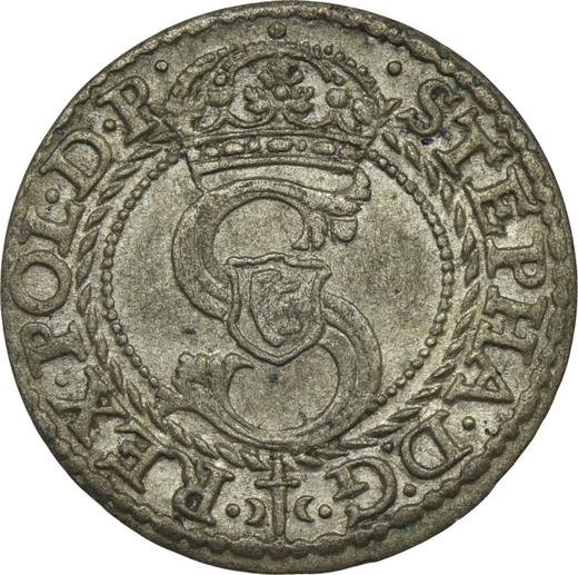 Аверс монеты - Шеляг 1584 года "Мальборк" - цена серебряной монеты - Польша, Стефан Баторий
