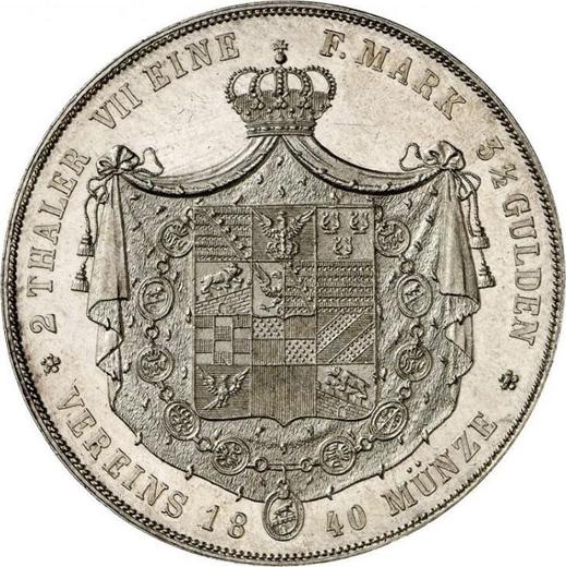 Reverso 2 táleros 1840 A - valor de la moneda de plata - Anhalt-Bernburg, Alejandro Carlos