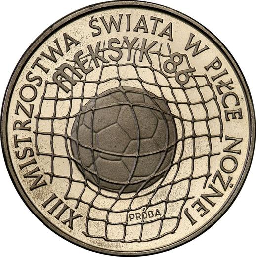 Reverso Pruebas 500 eslotis 1986 MW "Copa Mundial de Fútbol de 1986" Níquel - valor de la moneda  - Polonia, República Popular