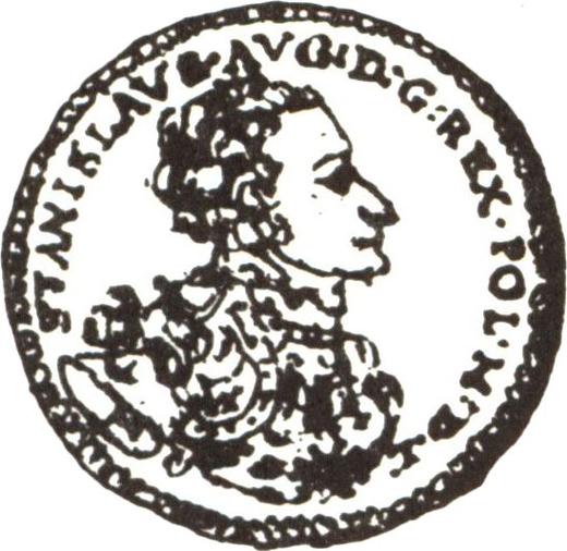 Awers monety - PRÓBA Dukat 1765 FS "Koronny" M - na odcięciu rękawa - cena złotej monety - Polska, Stanisław II August