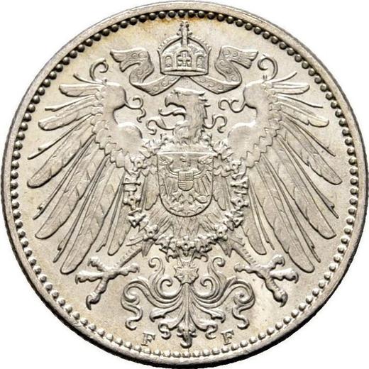 Rewers monety - 1 marka 1912 F "Typ 1891-1916" - cena srebrnej monety - Niemcy, Cesarstwo Niemieckie