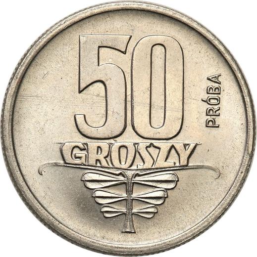 Реверс монеты - Пробные 50 грошей 1958 года "Лента" Никель - цена  монеты - Польша, Народная Республика