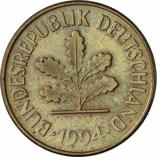 Реверс монеты - 5 пфеннигов 1994 года A - цена  монеты - Германия, ФРГ