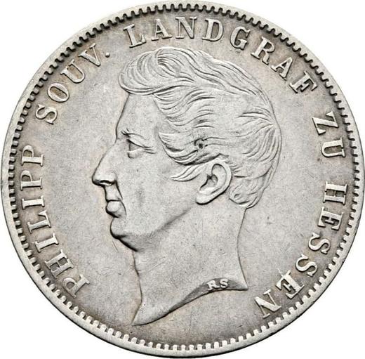 Аверс монеты - 1/2 гульдена 1843 года - цена серебряной монеты - Гессен-Гомбург, Филипп Август Фридрих