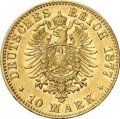 Reverso 10 marcos 1877 H "Hessen" - valor de la moneda de oro - Alemania, Imperio alemán