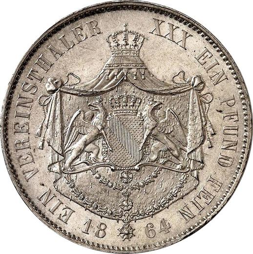 Reverse Thaler 1864 - Silver Coin Value - Baden, Frederick I