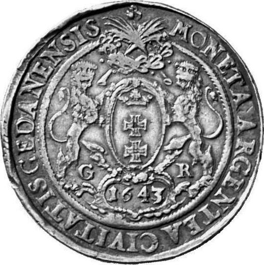 Reverso Tálero 1643 GR "Gdańsk" - valor de la moneda de plata - Polonia, Vladislao IV